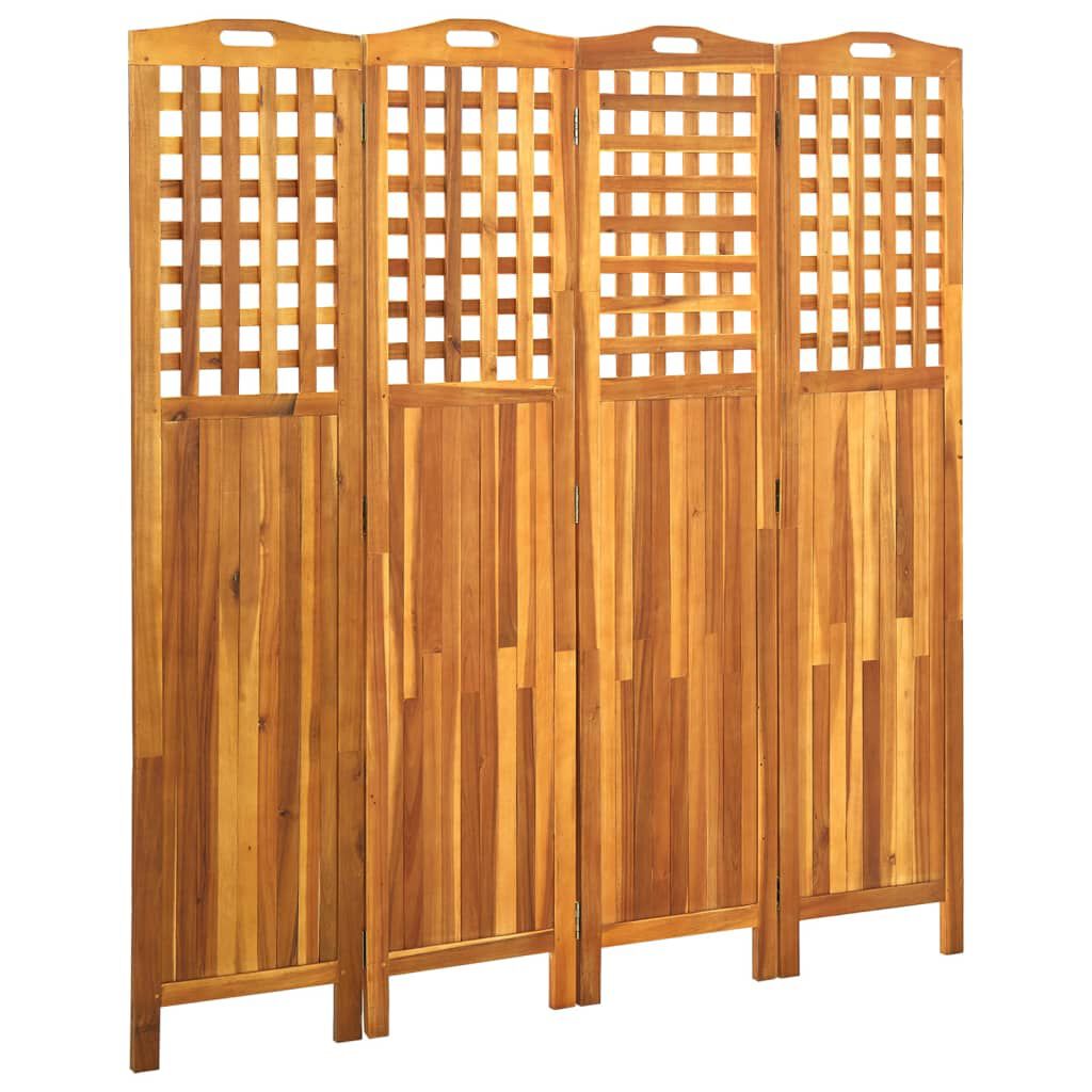 vidaXL Διαχωριστικό Δωματίου 4 Πάνελ 161x2x170 εκ. Μασίφ Ξύλο Ακακίας