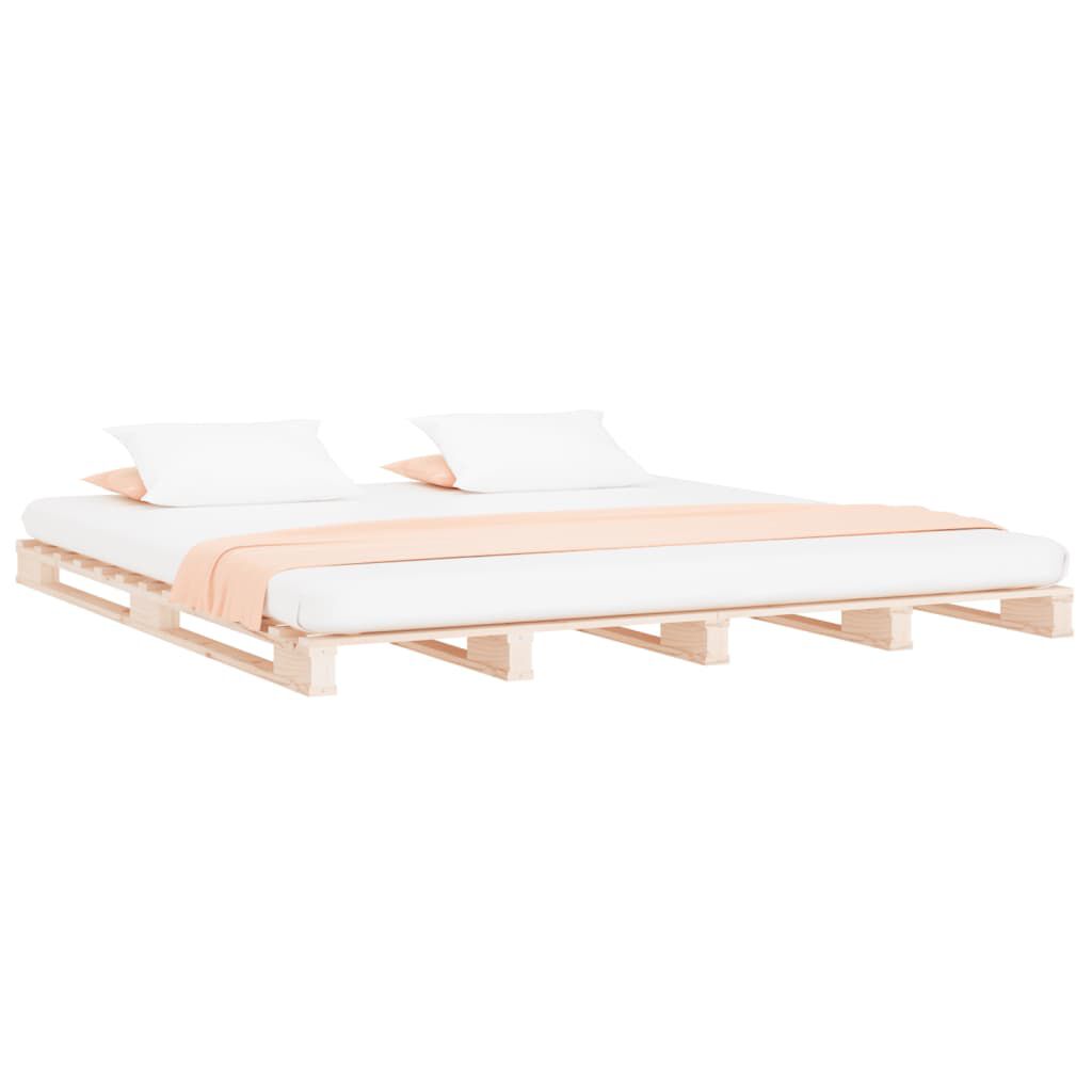 vidaXL Κρεβάτι Παλέτες 180 x 200 εκ. Μασίφ Ξύλο Super King Size