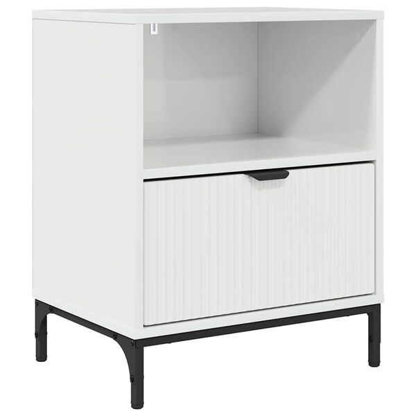 vidaXL Κομοδίνο Γυαλιστερό λευκό 49 x 36 x 61 εκ Επεξεργασμένο ξύλο