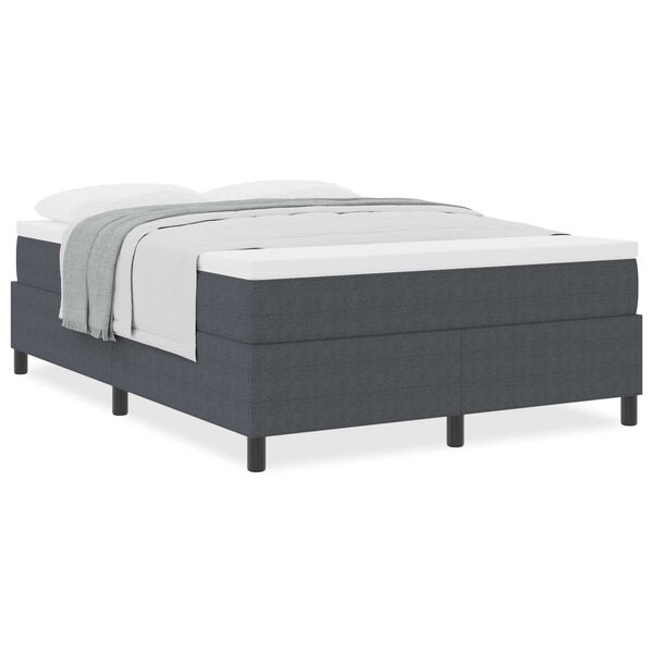 vidaXL Κρεβάτι Box Spring με Στρώμα σε Σκούρο Γκρι, 140x200 εκ., από βελουτέ ύφασμα.