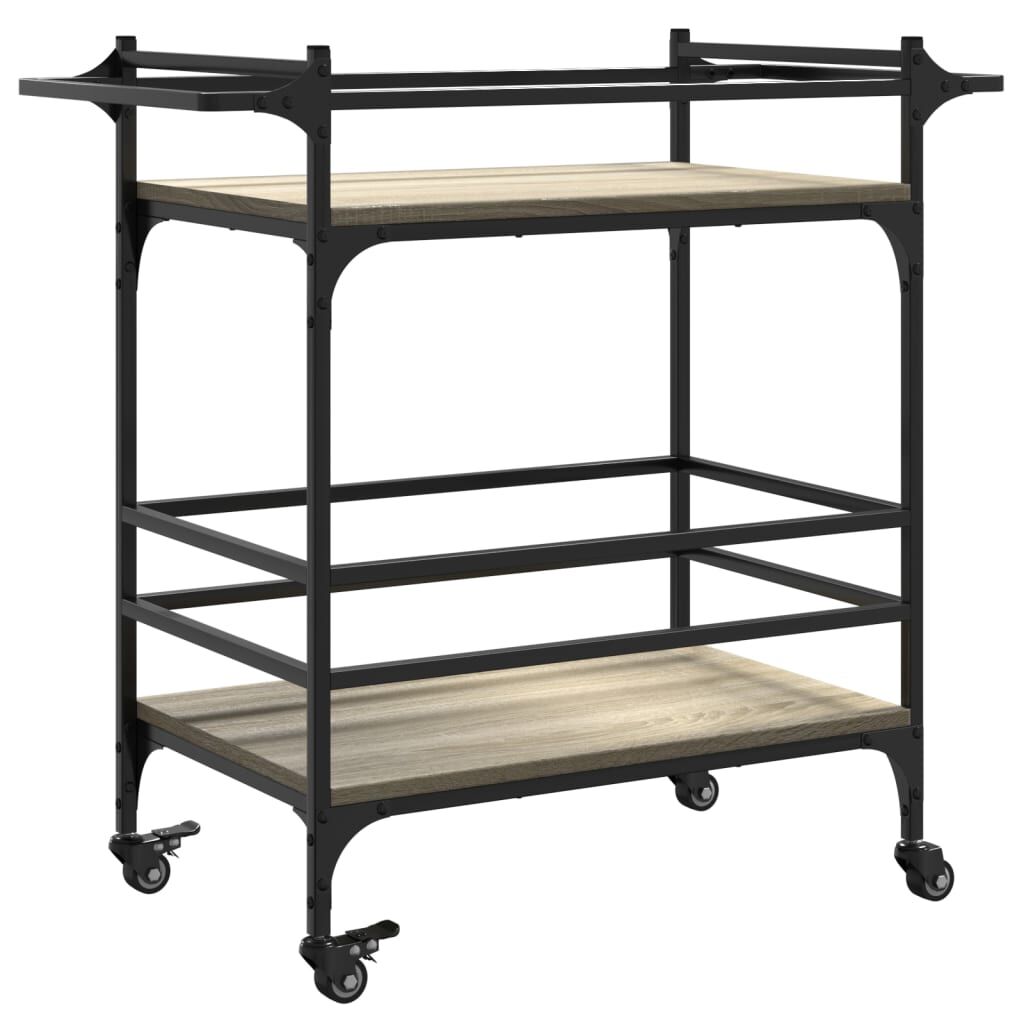 vidaXL Τρόλεϊ Κουζίνας Sonoma Δρυς 82x40x78,5 εκ. Επεξεργασμένο Ξύλο