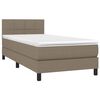 vidaXL &Kappa;&rho;&epsilon;&beta;ά&tau;&iota; Boxspring &mu;&epsilon; &Sigma;&tau;&rho;ώ&mu;&alpha; & LED Taupe 80x200 &epsilon;&kappa;. &Upsilon;&phi;&alpha;&sigma;&mu;ά&tau;&iota;&nu;&omicron;