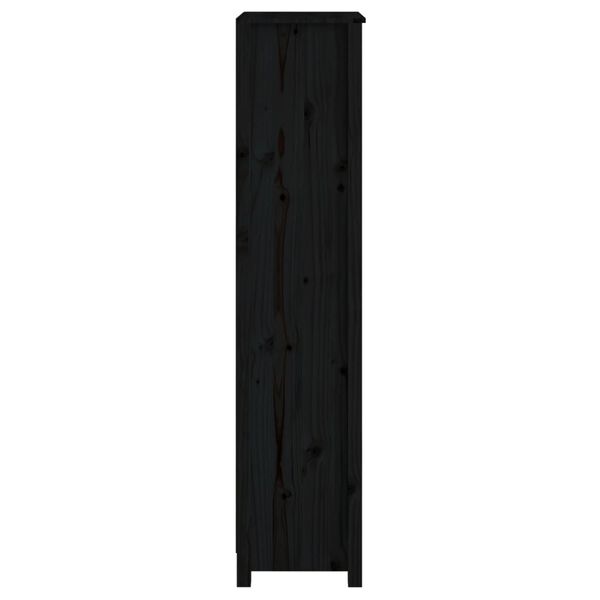 vidaXL Βιβλιοθήκη Μαύρη 50x35x154 εκ. από Μασίφ Ξύλο Πεύκου