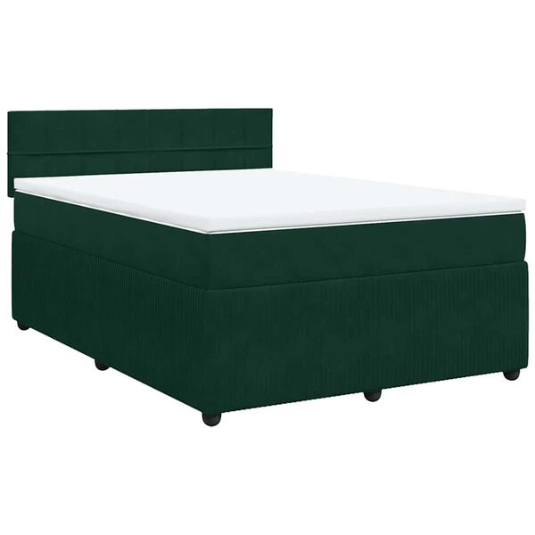 vidaXL &Kappa;&rho;&epsilon;&beta;ά&tau;&iota; Boxspring &mu;&epsilon; &Sigma;&tau;&rho;ώ&mu;&alpha; &Sigma;&kappa;&omicron;ύ&rho;&omicron; &Pi;&rho;ά&sigma;&iota;&nu;&omicron; 140x200&epsilon;&kappa;. &Beta;&epsilon;&lambda;&omicron;ύ&delta;&iota;&nu;&omicron;