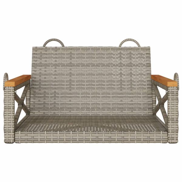 vidaXL Παγκάκι Κούνια Γκρι 63x62x40 εκ. από Συνθετικό Ρατάν