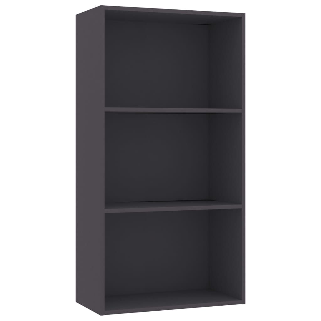 vidaXL Βιβλιοθήκη με 3 Ράφια Γκρι 60 x 30 x 114 εκ. από Επεξ. Ξύλο