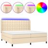 vidaXL &Kappa;&rho;&epsilon;&beta;ά&tau;&iota; Boxspring &mu;&epsilon; &Sigma;&tau;&rho;ώ&mu;&alpha; & LED &Kappa;&rho;&epsilon;&mu; 200x200 &epsilon;&kappa;. &Upsilon;&phi;&alpha;&sigma;&mu;ά&tau;&iota;&nu;&omicron;