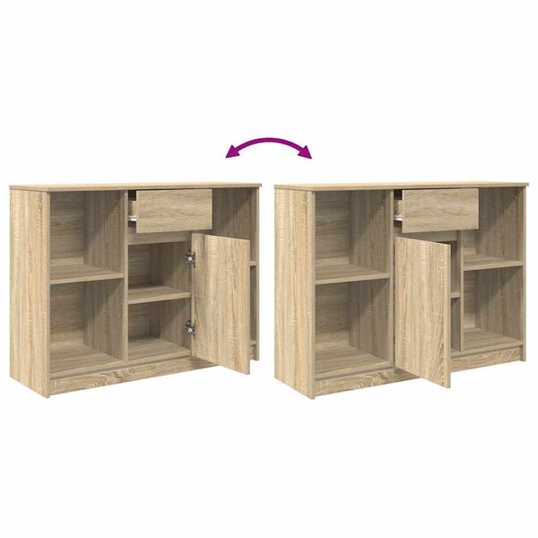 vidaXL Συρταριέρα με Συρτάρια Sonoma Δρυς 101x35x76 εκ. από Επεξ. Ξύλο