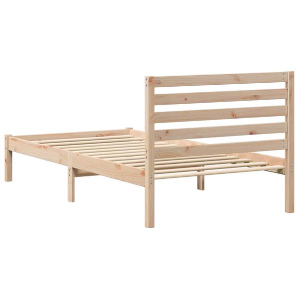 vidaXL Σκελετός Κρεβατιού Καφέ 90 x 190 cm Συμπαγές ξύλο πεύκου