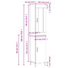 vidaXL Ντουλάπι Καφέ Δρυς 34,5 x 34 x 180 εκ. από Επεξεργασμένο Ξύλο