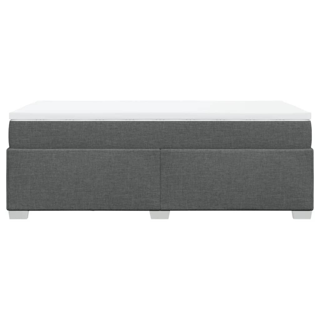 vidaXL Κρεβάτι Boxspring με Στρώμα Σκούρο Γκρι 90x190 εκ. Υφασμάτινο