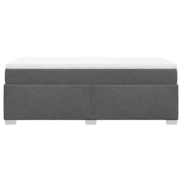 vidaXL Κρεβάτι Boxspring με Στρώμα Σκούρο Γκρι 90x190 εκ. Υφασμάτινο
