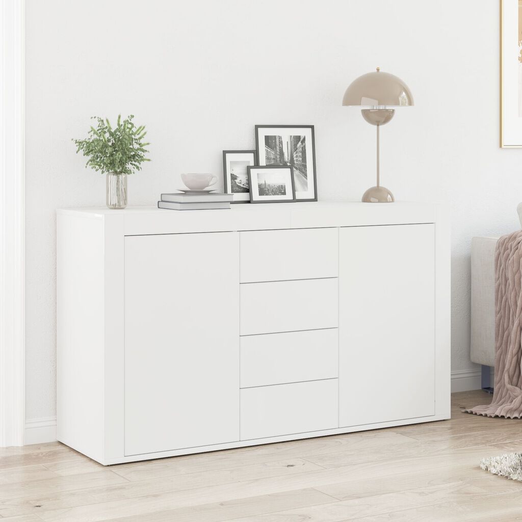 vidaXL Λευκό Πλαϊνό Γραφείο Λευκό Ξύλο 120 x 36 x 69 εκ. Αποθήκευση