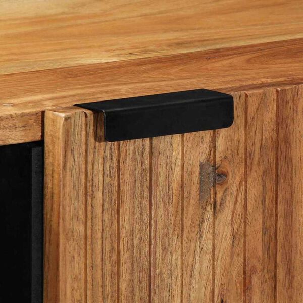 vidaXL Πλαϊνό Γραφείο με ράφι Καφέ 90 x 33 x 75 εκ Μασίφ ξύλο ακακίας