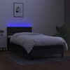 vidaXL &Kappa;&rho;&epsilon;&beta;ά&tau;&iota; Boxspring &mu;&epsilon; &Sigma;&tau;&rho;ώ&mu;&alpha; & LED &Mu;&alpha;ύ&rho;&omicron; 90x190 &epsilon;&kappa;. &Upsilon;&phi;&alpha;&sigma;&mu;ά&tau;&iota;&nu;&omicron;