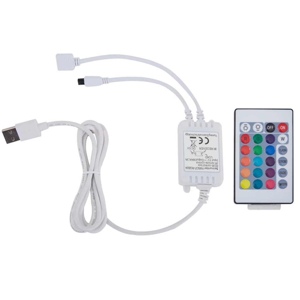 vidaXL Πλαίσιο Κρεβατιού με LED Πράσινο 180 x 200 εκ. Υφασμάτινο