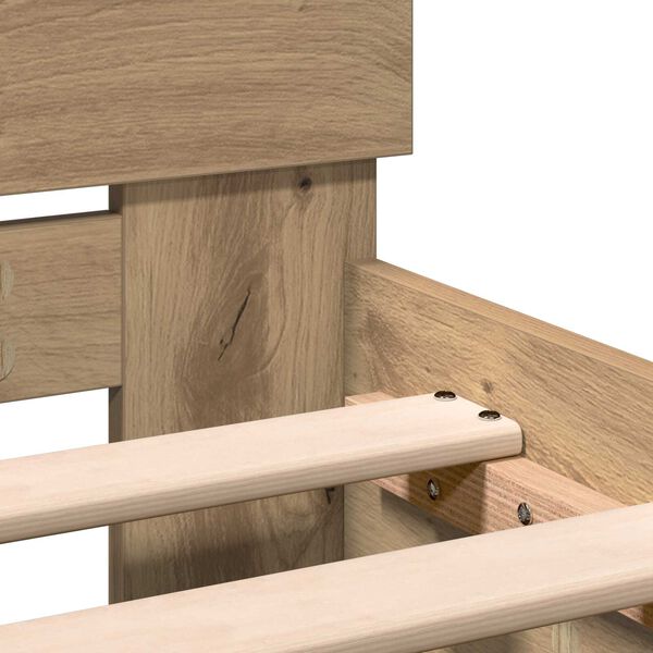 vidaXL Κρεβάτι με Κεφαλάρι Artisan Oak 100 x 200 cm Στερεό Ξύλο Δρυός