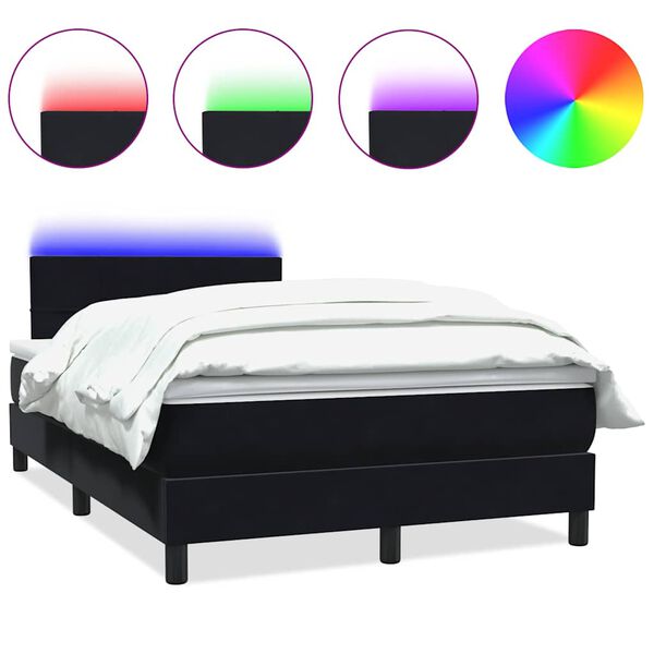 vidaXL &Kappa;&rho;&epsilon;&beta;ά&tau;&iota; Boxspring &mu;&epsilon; &Sigma;&tau;&rho;ώ&mu;&alpha; & LED &Mu;&alpha;ύ&rho;&omicron; 1120x210 &epsilon;&kappa;. &Beta;&epsilon;&lambda;&omicron;ύ&delta;&iota;&nu;&omicron;