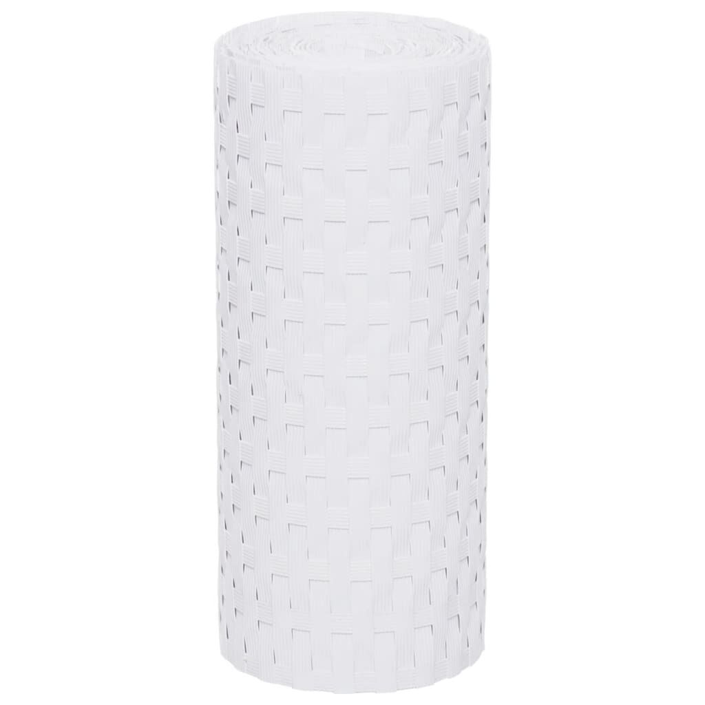 vidaXL Διαχωριστικό Βεράντας 5 τεμ. Λευκό 255x19 εκ. Συνθετικό Ρατάν