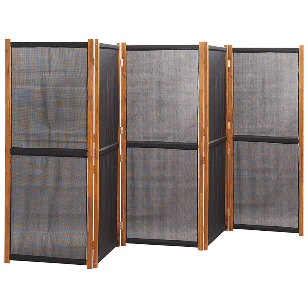 vidaXL Διαχωριστικό Δωματίου με 5 Πάνελ Μαύρο 350 x 180 εκ.