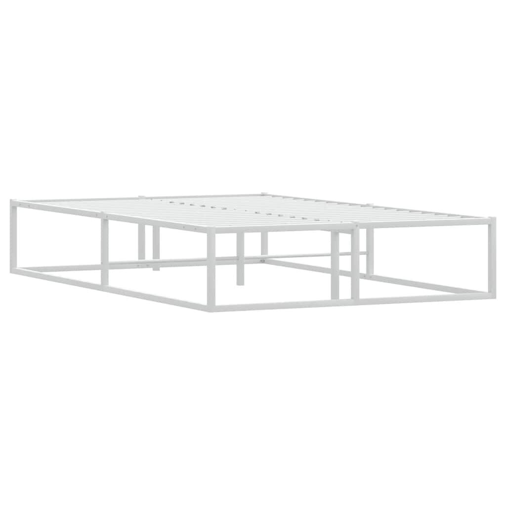 vidaXL Πλαίσιο κρεβατιού χωρίς στρώμα Λευκό 120x200 cm Μεταλλικό
