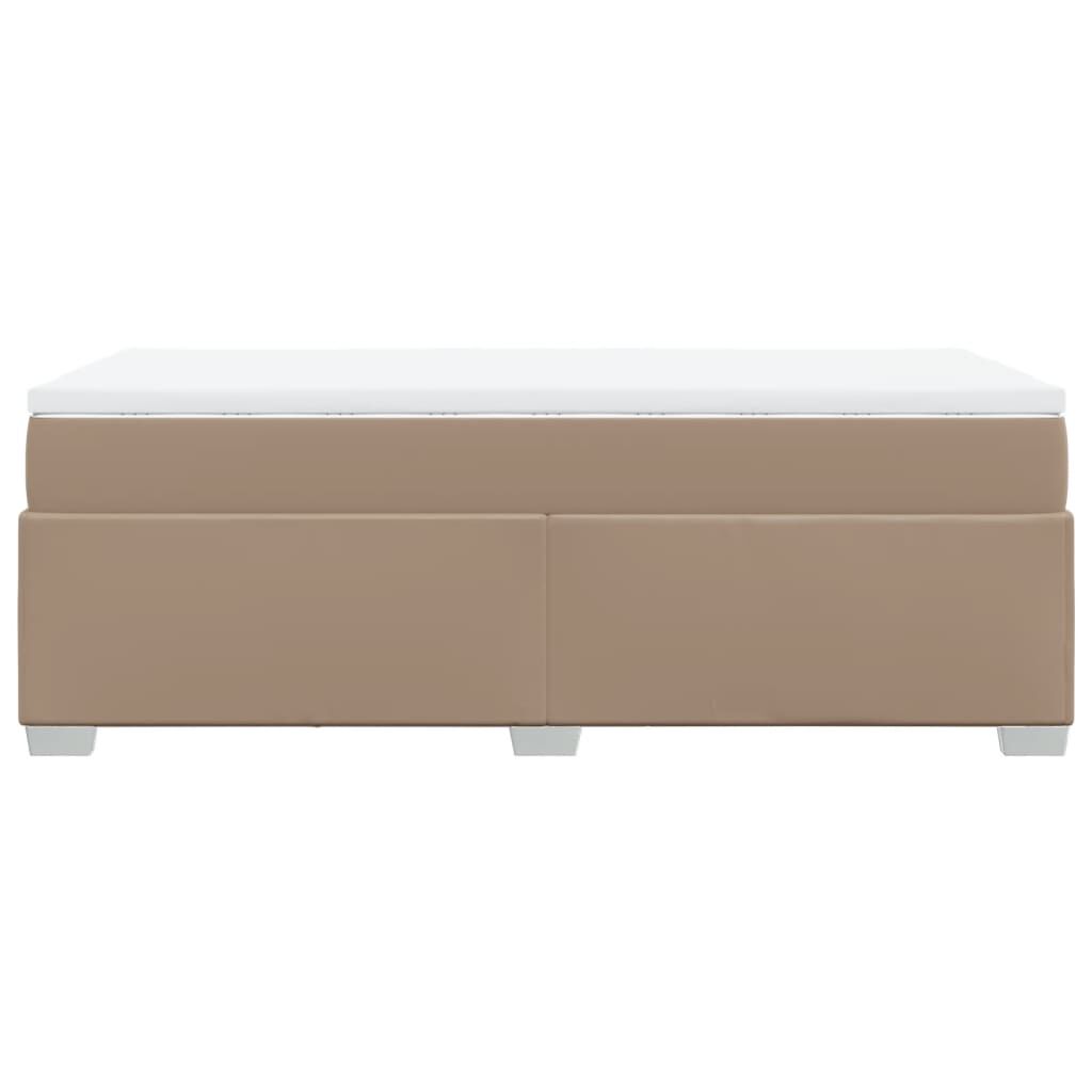 vidaXL Κρεβάτι Boxspring με Στρώμα Καπουτσίνο 90x190εκ.από Συνθ. Δέρμα