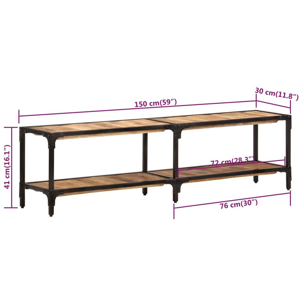 vidaXL Έπιπλο Τηλεόρασης 150 x 30 x 41 εκ. από Μασίφ Ξύλο Μάνγκο