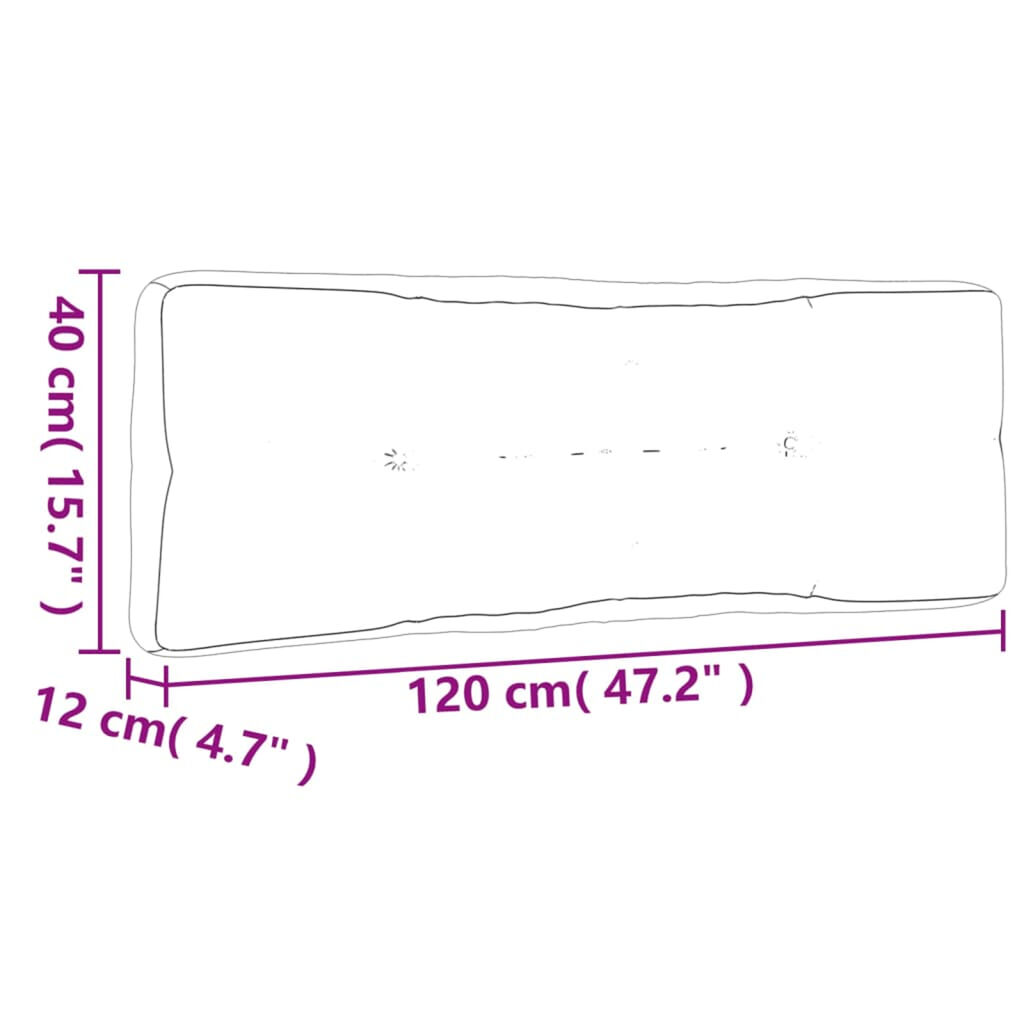 vidaXL Μαξιλάρι Παλέτας Μπλε & Λευκό Ριγέ 120 x 40 x 12 εκ. Υφασμάτινο