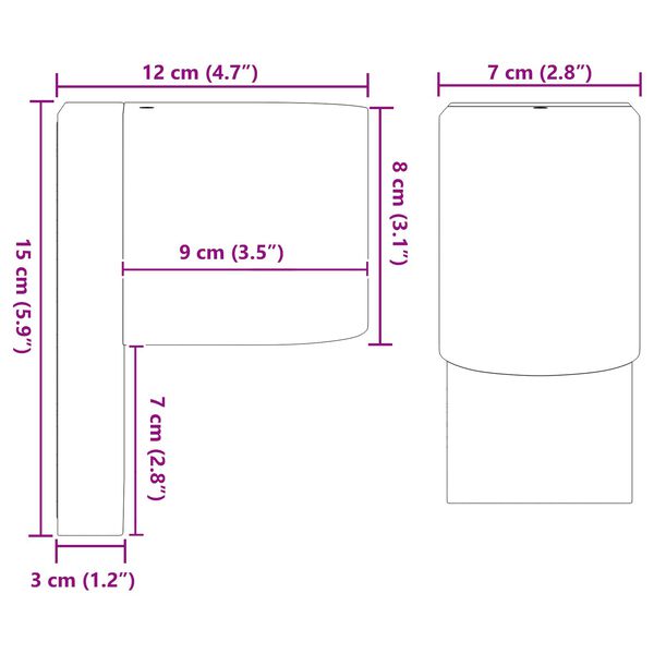 vidaXL Εξωτερικά Φωτιστικά Τοίχου 2 pcs Μαύρο 12 x 7 x 15 εκ.