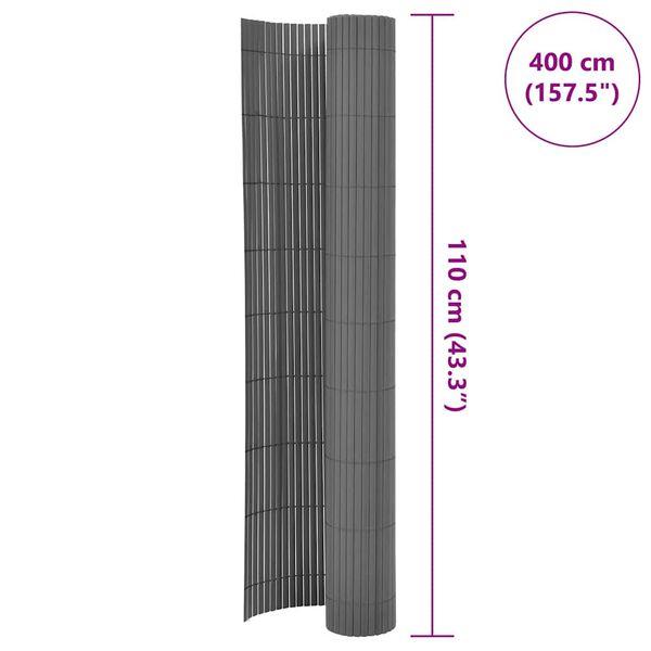 vidaXL Περίφραξη Κήπου Διπλής Όψης Γκρι 110 x 400 εκ.