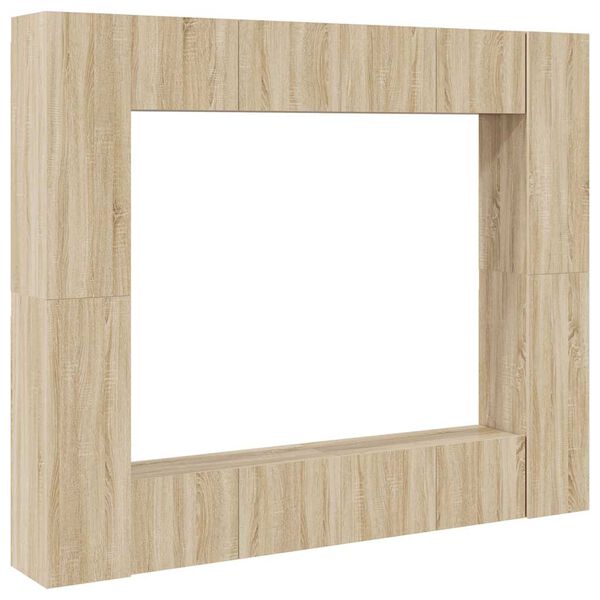 vidaXL Έπιπλα Τηλεόρασης Σετ 8 Τεμαχίων Sonoma Δρυς από Επεξ. Ξύλο