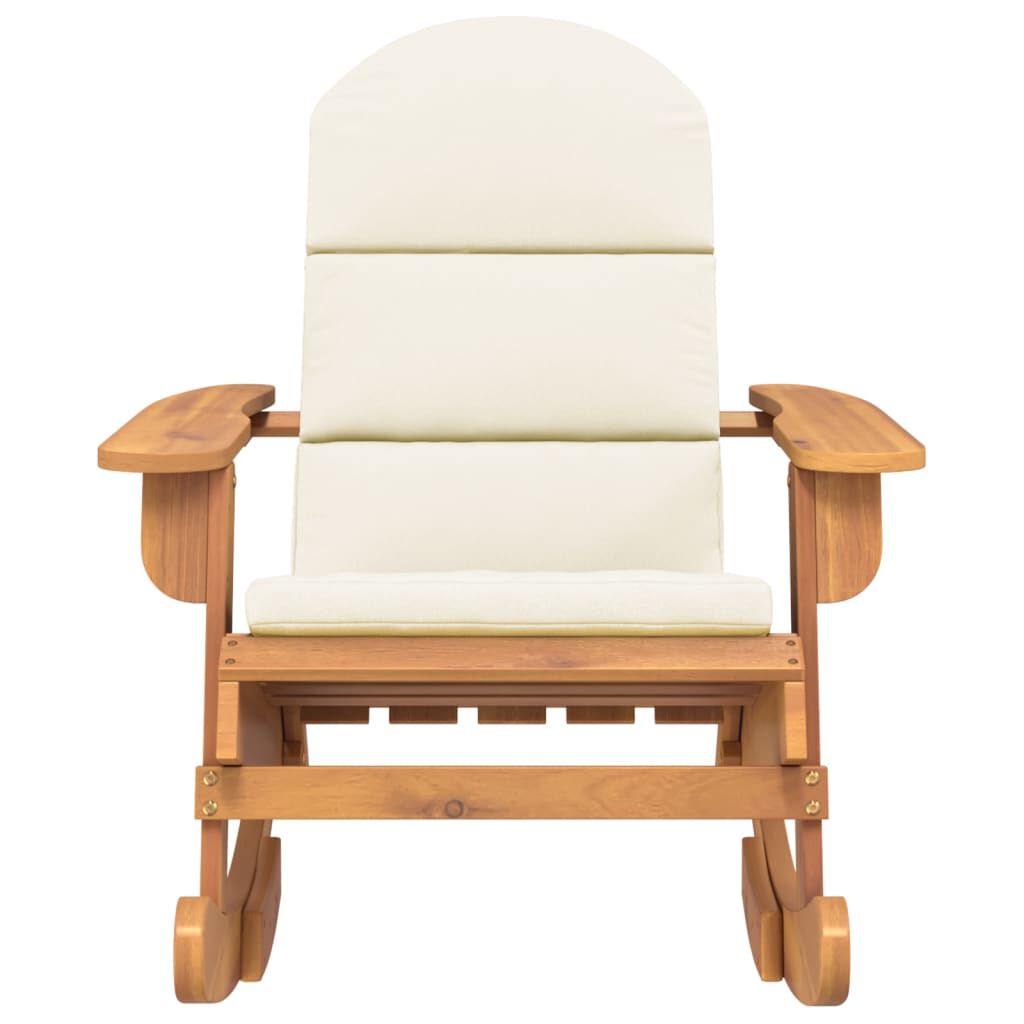 vidaXL Καρέκλα Κουνιστή Adirondack με Μαξιλάρια από Μασίφ Ξύλο Ακακίας