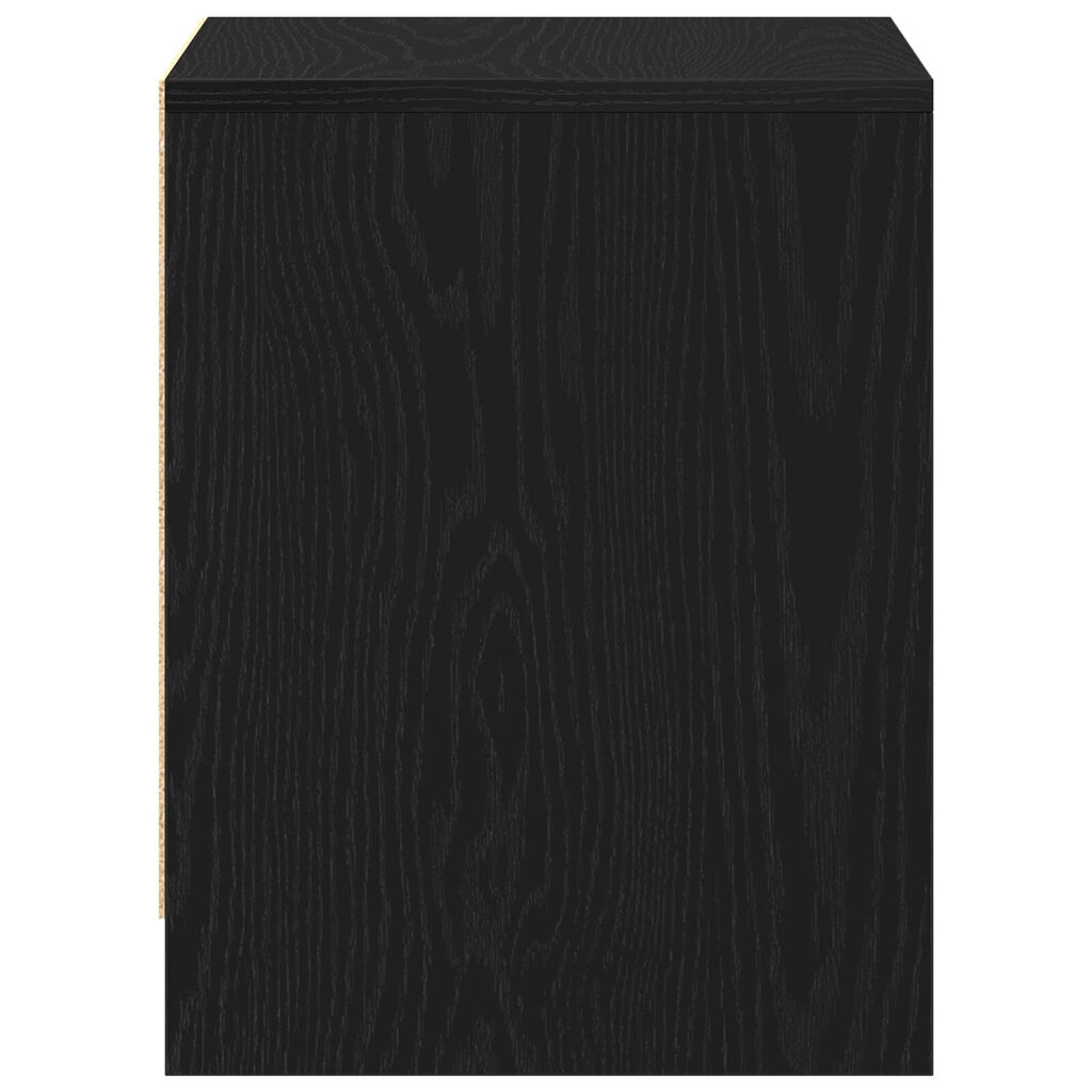 vidaXL Κομοδίνο 2 τεμ Μαύρο Δρυς 45x34x44,5 εκ Επεξεργασμένο ξύλο