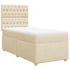 vidaXL Κρεβάτι Boxspring με Στρώμα Κρεμ 80 x 200 εκ. Υφασμάτινο