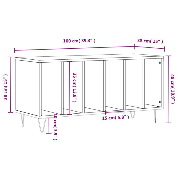 vidaXL Έπιπλο Δίσκων Καπνιστή Δρυς 100x38x48 εκ από Επεξεργασμένο Ξύλο