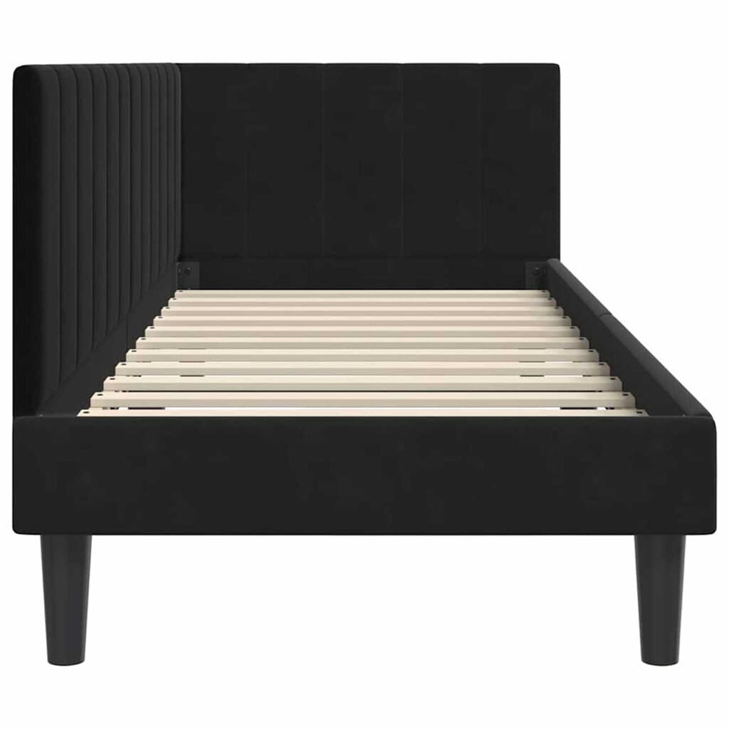 vidaXL Κρεβάτι Γωνίας με κεφαλάρι Μαύρο 80 x 200 cm Βελούδο