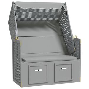 vidaXL &Xi;&alpha;&pi;&lambda;ώ&sigma;&tau;&rho;&alpha; Strandkorb &Gamma;&kappa;&rho;&iota; &Sigma;&upsilon;&nu;&theta;&epsilon;&tau;&iota;&kappa;ό &Rho;&alpha;&tau;ά&nu;/&Mu;&alpha;&sigma;ί&phi; &Xi;ύ&lambda;&omicron; + &Sigma;&kappa;ί&alpha;&sigma;&tau;&rho;&omicron;