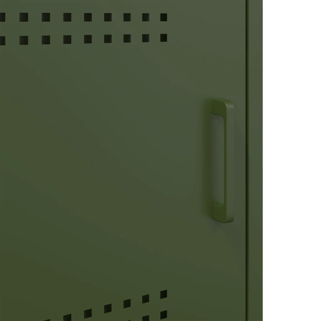 vidaXL Κομοδίνα 2 τεμ. Πράσινο Λαδί 36x39x50,5 εκ. από Χάλυβα