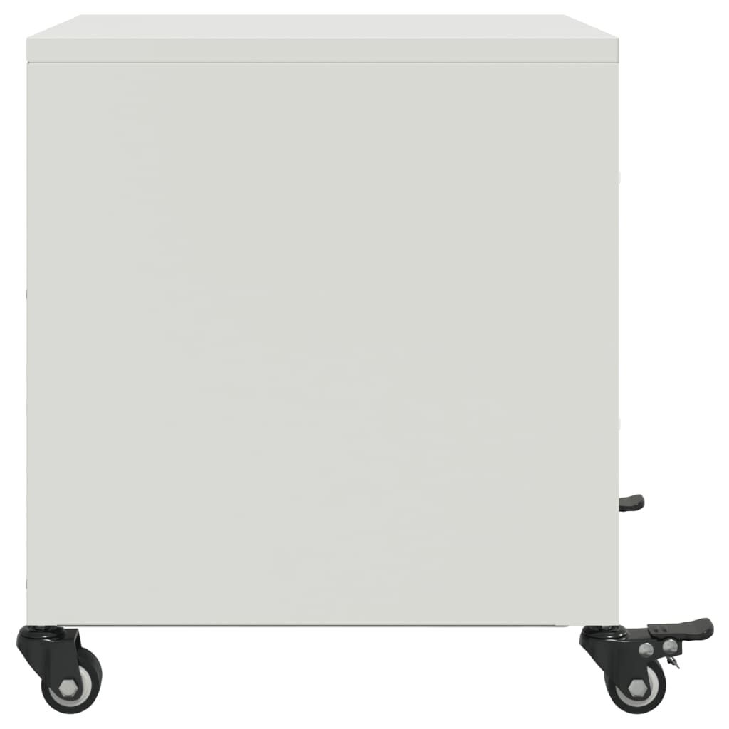 vidaXL Κομοδίνα 2 τεμ. Λευκό 36x39x43,5 εκ. από Χάλυβα