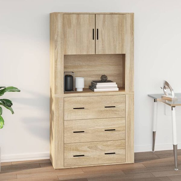 vidaXL Ντουλάπι Τοίχου Sonoma Δρυς 80x33x80 εκ. Επεξεργασμένο Ξύλο