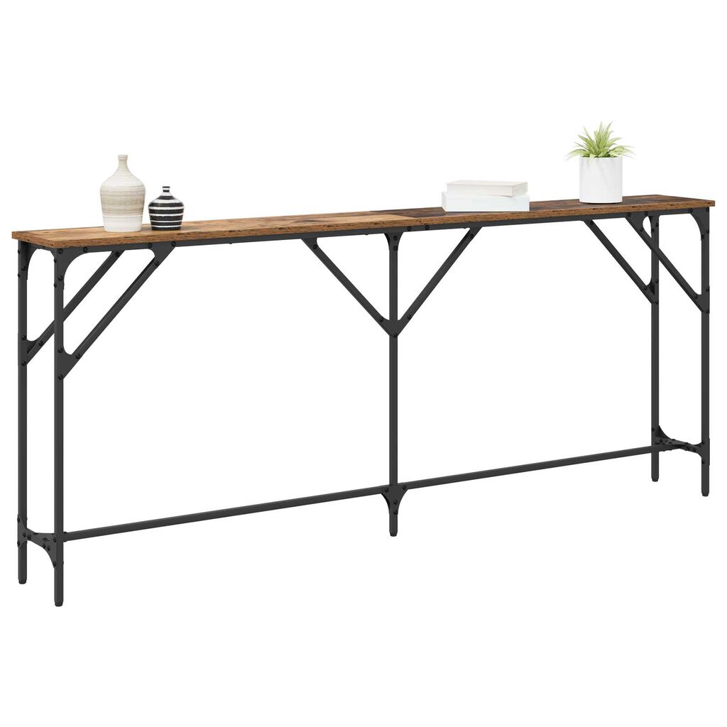 vidaXL Τραπέζι κονσόλας Παλιό Ξύλο 180 x 23 x 75 cm