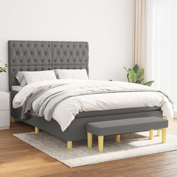 vidaXL &Kappa;&rho;&epsilon;&beta;ά&tau;&iota; Boxspring &mu;&epsilon; &Sigma;&tau;&rho;ώ&mu;&alpha; &Sigma;&kappa;&omicron;ύ&rho;&omicron; &Gamma;&kappa;&rho;&iota; 140x200 &epsilon;&kappa; &Upsilon;&phi;&alpha;&sigma;&mu;ά&tau;&iota;&nu;&omicron;