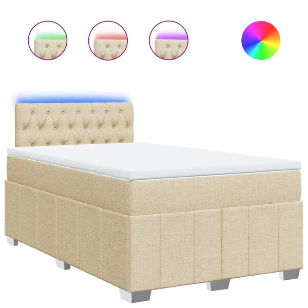 vidaXL &Kappa;&rho;&epsilon;&beta;ά&tau;&iota; Boxspring &mu;&epsilon; &Sigma;&tau;&rho;ώ&mu;&alpha; &Kappa;&rho;&epsilon;&mu; 120x200 &epsilon;&kappa;. &Upsilon;&phi;&alpha;&sigma;&mu;ά&tau;&iota;&nu;&omicron;