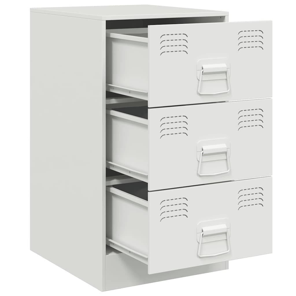 vidaXL Κομοδίνο Λευκό 34,5x39x62 εκ. από Χάλυβα