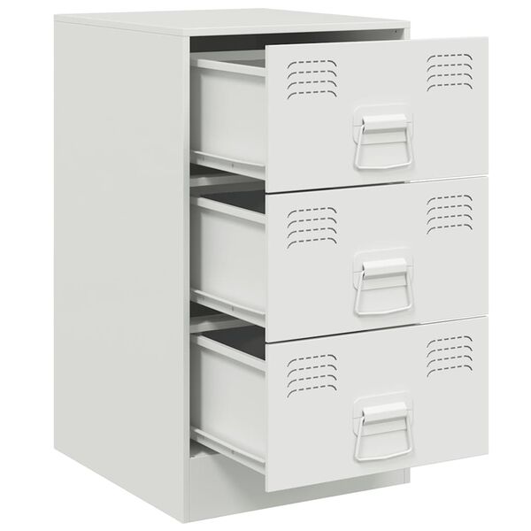 vidaXL Κομοδίνο Λευκό 34,5x39x62 εκ. από Χάλυβα