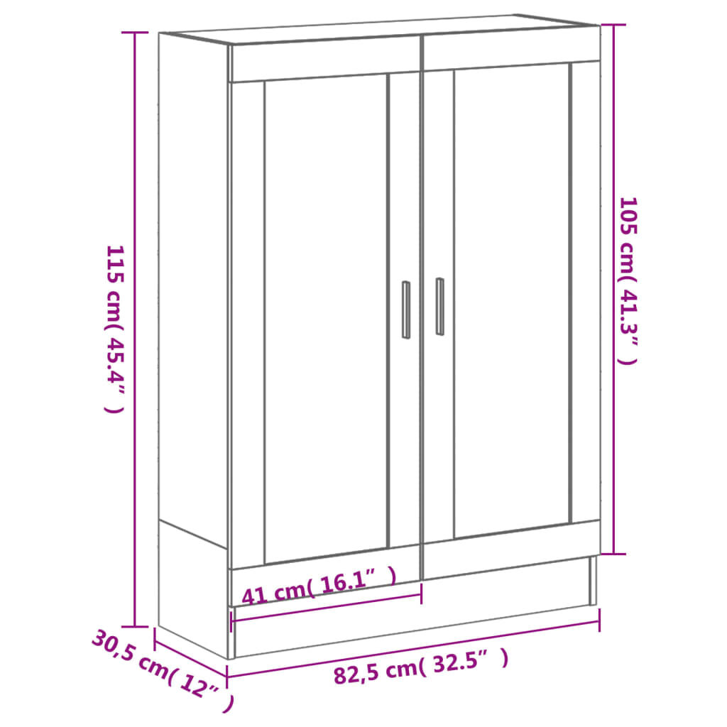 vidaXL Βιβλιοθήκη Καπνιστή Δρυς 82,5x30,5x115 εκ. Επεξεργασμένο Ξύλο