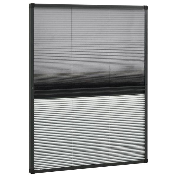 vidaXL Σήτα Παραθύρου Πλισέ με Σκίαστρο 80 x 100 εκ. Αλουμινίου