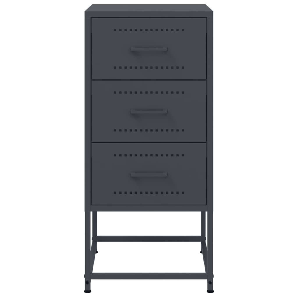 vidaXL Κομοδίνο Ανθρακί 36x39x78 εκ. από Χάλυβα