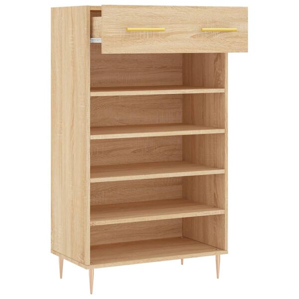 vidaXL Παπουτσοθήκη Sonoma Δρυς 60x35x105 εκ. από Επεξεργασμένο Ξύλο
