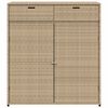 vidaXL Ντουλάπι Αποθήκευσης Κήπου Beige 105x55x113 εκ. Συνθετικό Ρατάν